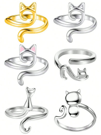 3pcs Set: Crochet Rings, Adjustable Cat-Shaped Yarn Guide, Finger Protector, Suitable For Crocheting, Sewing, Embroidery, Hand Protection, Hot Selling Product, High Demand, Limited Stock, Popular Item