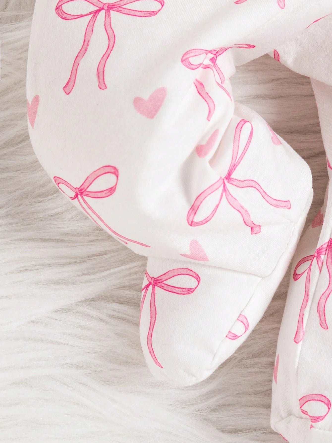 3pcs/Set Infant Baby Girls' Butterfly Print White Casual Long Sleeve Sleepwear With Romper, Hat And Bib Outfit Clothes