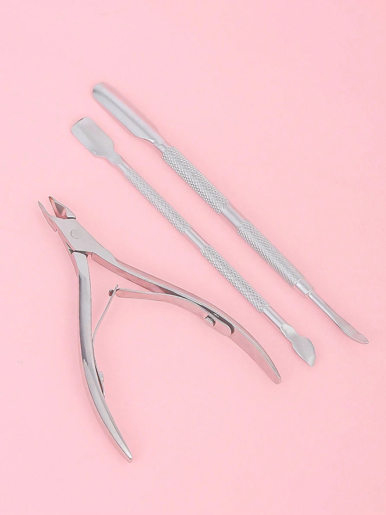 3pcs/Set Nails Exfoliating Tool Stainless Steel Scissors With Cuticle Pusher And Remover,Nail Supplies,Nail Tools,Nail Art Tools,Back To School,Nails,Nail Tools For Press On Nails