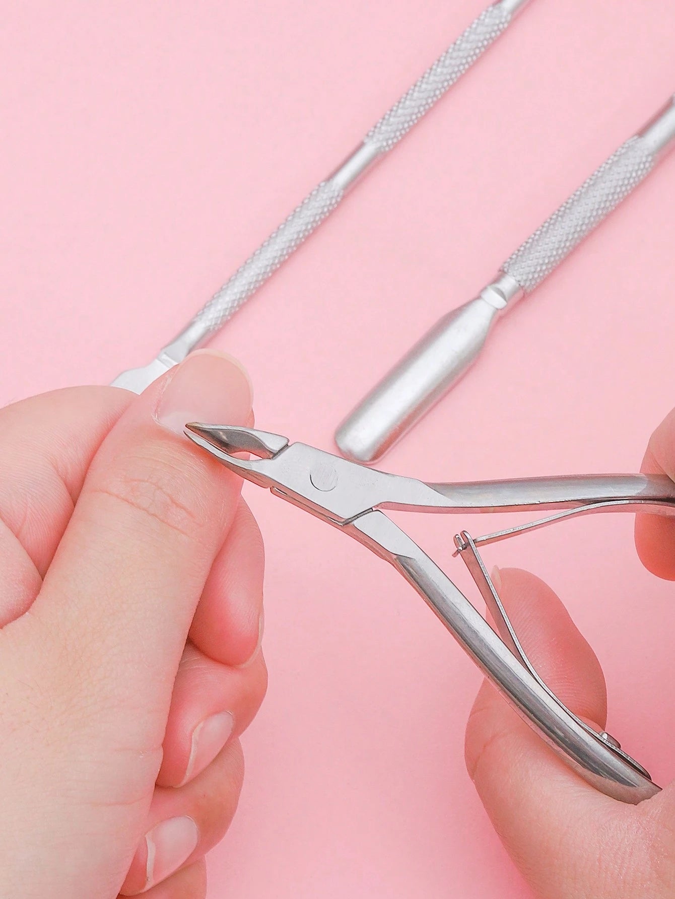 3pcs/Set Nails Exfoliating Tool Stainless Steel Scissors With Cuticle Pusher And Remover,Nail Supplies,Nail Tools,Nail Art Tools,Back To School,Nails,Nail Tools For Press On Nails