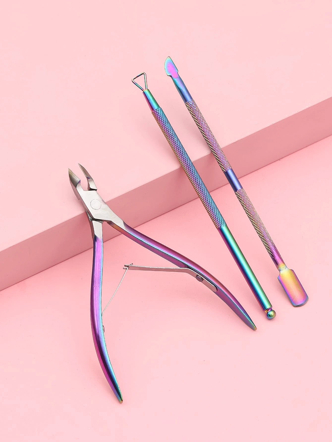 3pcs/Set Nails Exfoliating Tool Stainless Steel Scissors With Cuticle Pusher And Remover,Nail Supplies,Nail Tools,Nail Art Tools,Back To School,Nails,Nail Tools For Press On Nails