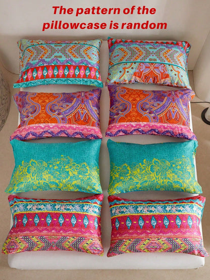 3pcs/set Tribal Print Duvet Cover Set Without Filler, Polyester Duvet Cover Set (1pc Comforter Cover,2pcs Pillowcase) For Bed