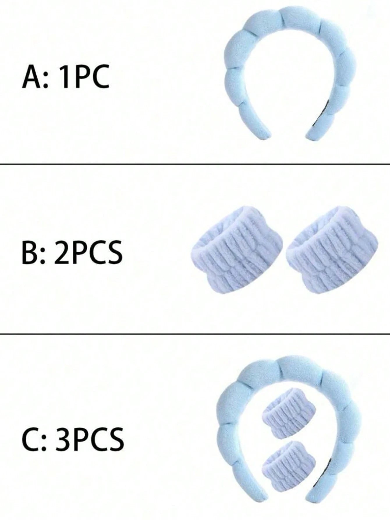3pcs Solid Bath Headband & Bath Wrist Band Set Home Bathroom Decor Fall Decor Back To School Hair Accessories