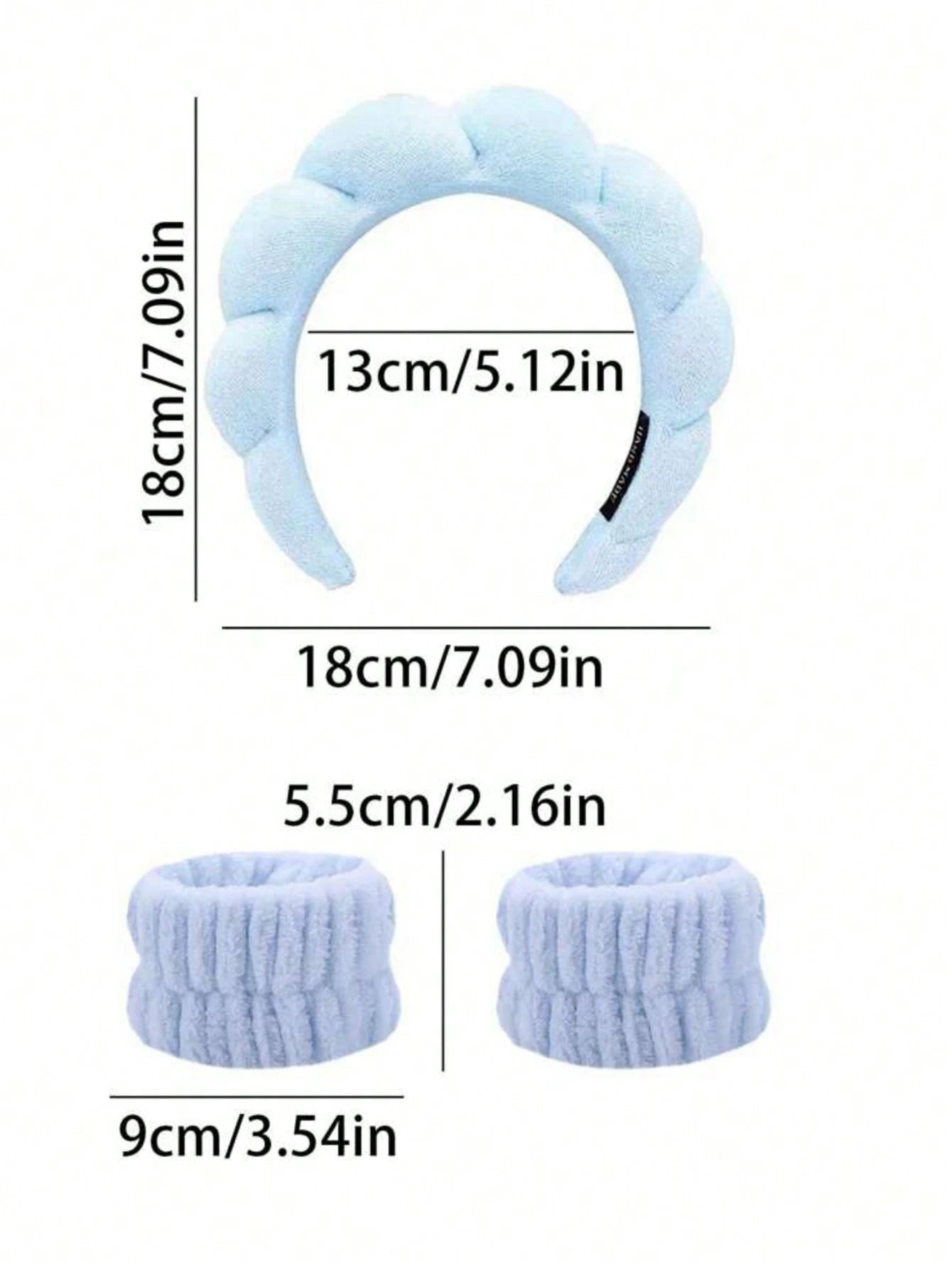 3pcs Solid Bath Headband & Bath Wrist Band Set Home Bathroom Decor Fall Decor Back To School Hair Accessories