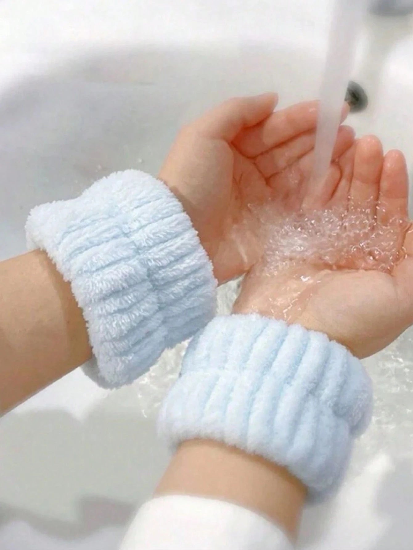 3pcs Solid Bath Headband & Bath Wrist Band Set Home Bathroom Decor Fall Decor Back To School Hair Accessories