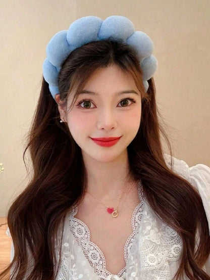 3pcs Solid Bath Headband & Bath Wrist Band Set Home Bathroom Decor Fall Decor Back To School Hair Accessories