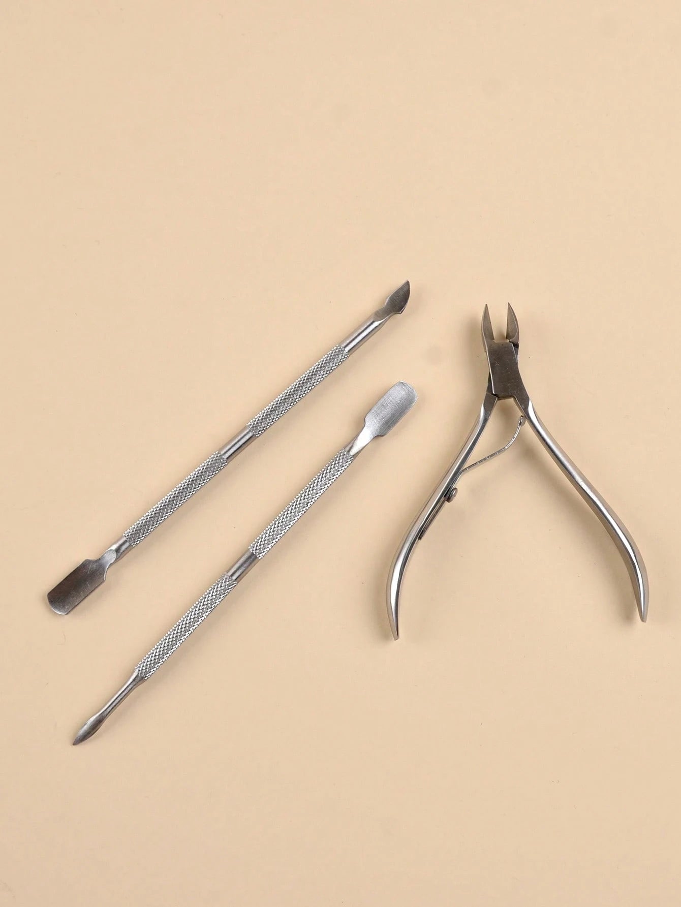 3pcs Stainless Steel Nail Dead Skin Remover Pusher & Pliers Set,Nail Supplies,Nail Tools,Nail Art Tools,Back To School,Nails,Nail Tools For Press On Nails,Manicure Pedicure Tools
