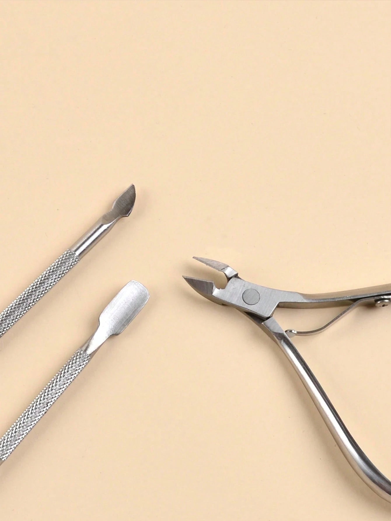 3pcs Stainless Steel Nail Dead Skin Remover Pusher & Pliers Set,Nail Supplies,Nail Tools,Nail Art Tools,Back To School,Nails,Nail Tools For Press On Nails,Manicure Pedicure Tools