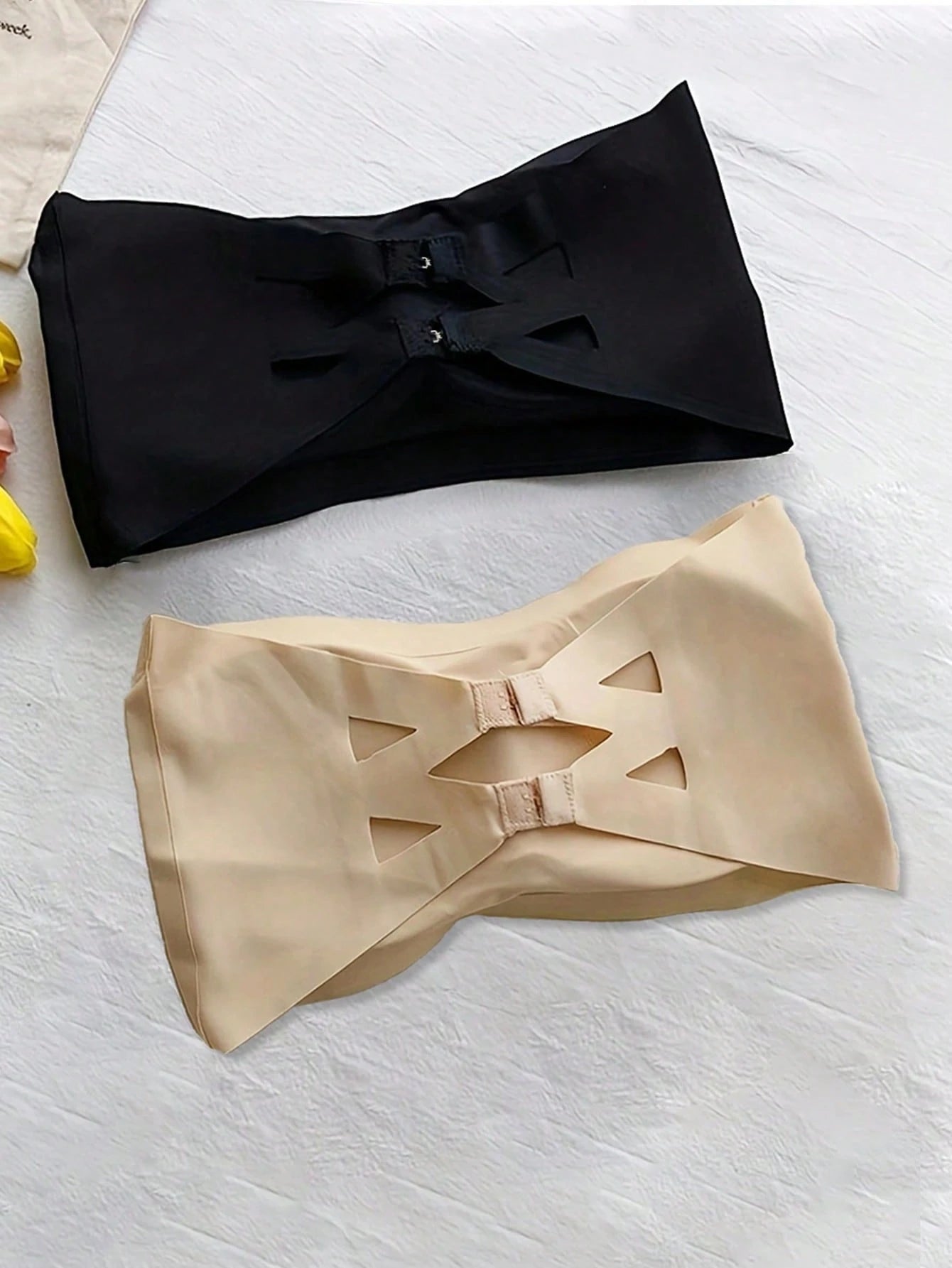 3pcs Teen Girl Strapless, Traceless, Icy, Beautiful Back Wrapped Chest Underwear With Anti-Lightning & Invisible Fastener
