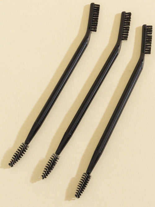 3PCS White/Black Eyelash Curler & Eyebrow Brush, Bendable Multipurpose Dual-Ended Makeup Brush Set Designed With Ergonomic Handle,Eyebrow Brush,Eyeshadow Brush,Spoolie,Spoolie Brush,Giveaways