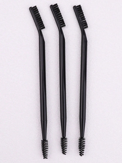 3PCS White/Black Eyelash Curler & Eyebrow Brush, Bendable Multipurpose Dual-Ended Makeup Brush Set Designed With Ergonomic Handle,Eyebrow Brush,Eyeshadow Brush,Spoolie,Spoolie Brush,Giveaways