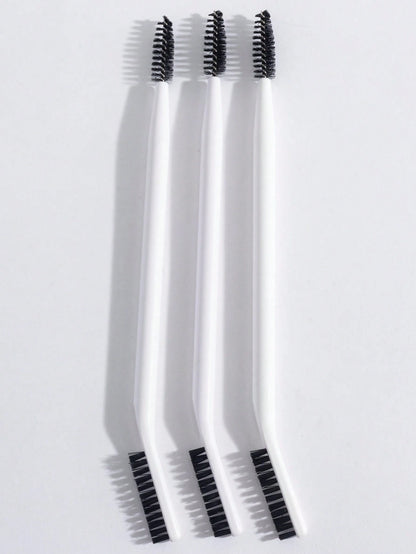 3PCS White/Black Eyelash Curler & Eyebrow Brush, Bendable Multipurpose Dual-Ended Makeup Brush Set Designed With Ergonomic Handle,Eyebrow Brush,Eyeshadow Brush,Spoolie,Spoolie Brush,Giveaways