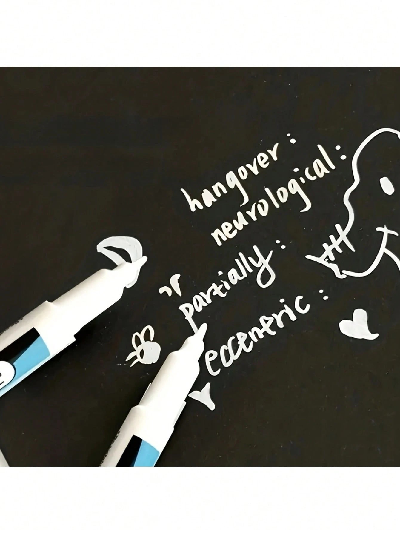 3pcs White Permanent Marker Pens - Quick Drying, Waterproof And Non-Fading, Suitable For DIY, Glass, Faux Leather, Wood, Metal Painting - Perfect For Valentine's Day, Party Crafts