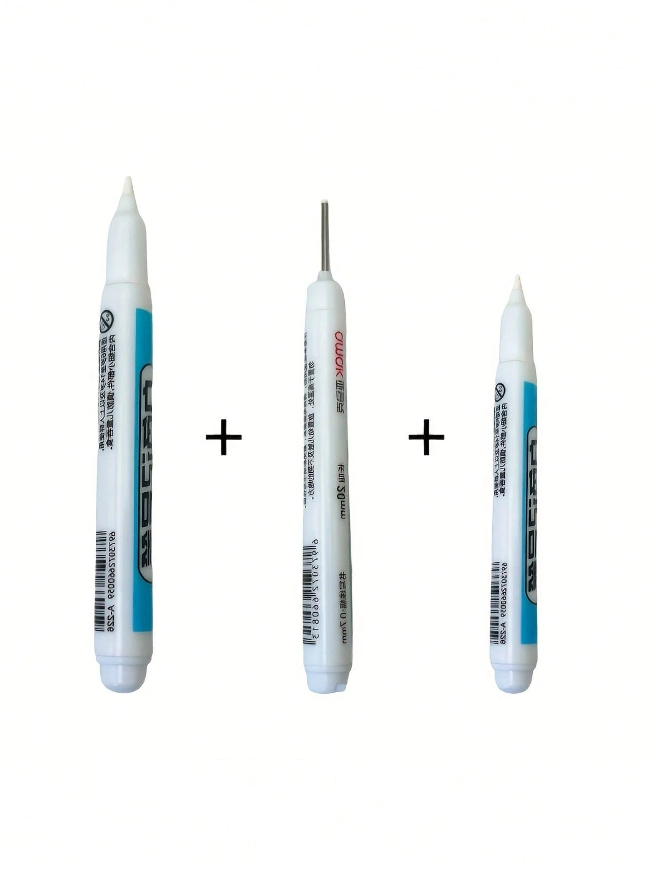 3pcs White Permanent Marker Pens - Quick Drying, Waterproof And Non-Fading, Suitable For DIY, Glass, Faux Leather, Wood, Metal Painting - Perfect For Valentine's Day, Party Crafts