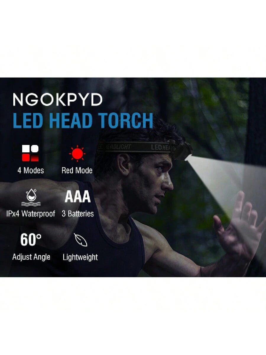 3W Powerful Mini Headlamp Red Light LED Headlight 4-Mode Powered AAA Battery Head Torch Waterproof Camping Fishig Lantern The Headlamp Is Made Of Durable Aluminum Alloy, Ensuring Its Longevity Even In