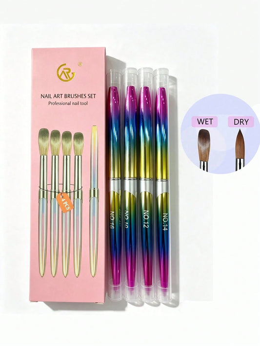4/2/1pc Acrylic Nail Brush, Acrylic Powder Brush, Extension Gel Brush, Nail Polish Carving Pen, Suitable For Women Home DIY Nail Art, DIY Nail Art Pen
