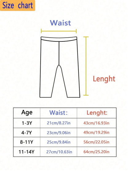 4/2/1pc Summer Girls Leggings, Children's Base Layer Pants, Baby, Spring/Summer, Lightweight, Frill Trim Mid-Thigh Leggings, Grey, Black, Solid Color, Casual Capri Pants, Simple Cute Fashion, Suitable