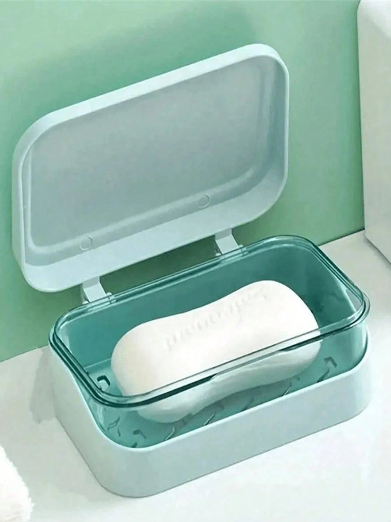 4/3/2pcs Plastic Rectangular Soap Box With Lid, Portable Soap Holder, Bathroom Draining Soap Dish, 1pc Bathroom Accessory, Home Decor, Autumn Decor, Back To School Decor (Randomly Shipped 2 Colors For