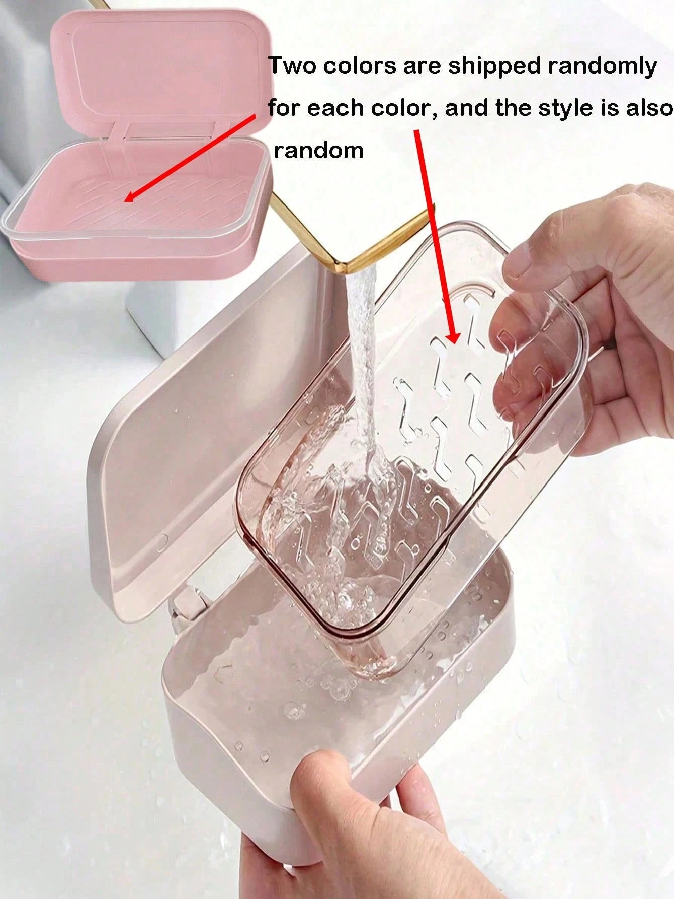 4/3/2pcs Plastic Rectangular Soap Box With Lid, Portable Soap Holder, Bathroom Draining Soap Dish, 1pc Bathroom Accessory, Home Decor, Autumn Decor, Back To School Decor (Randomly Shipped 2 Colors For
