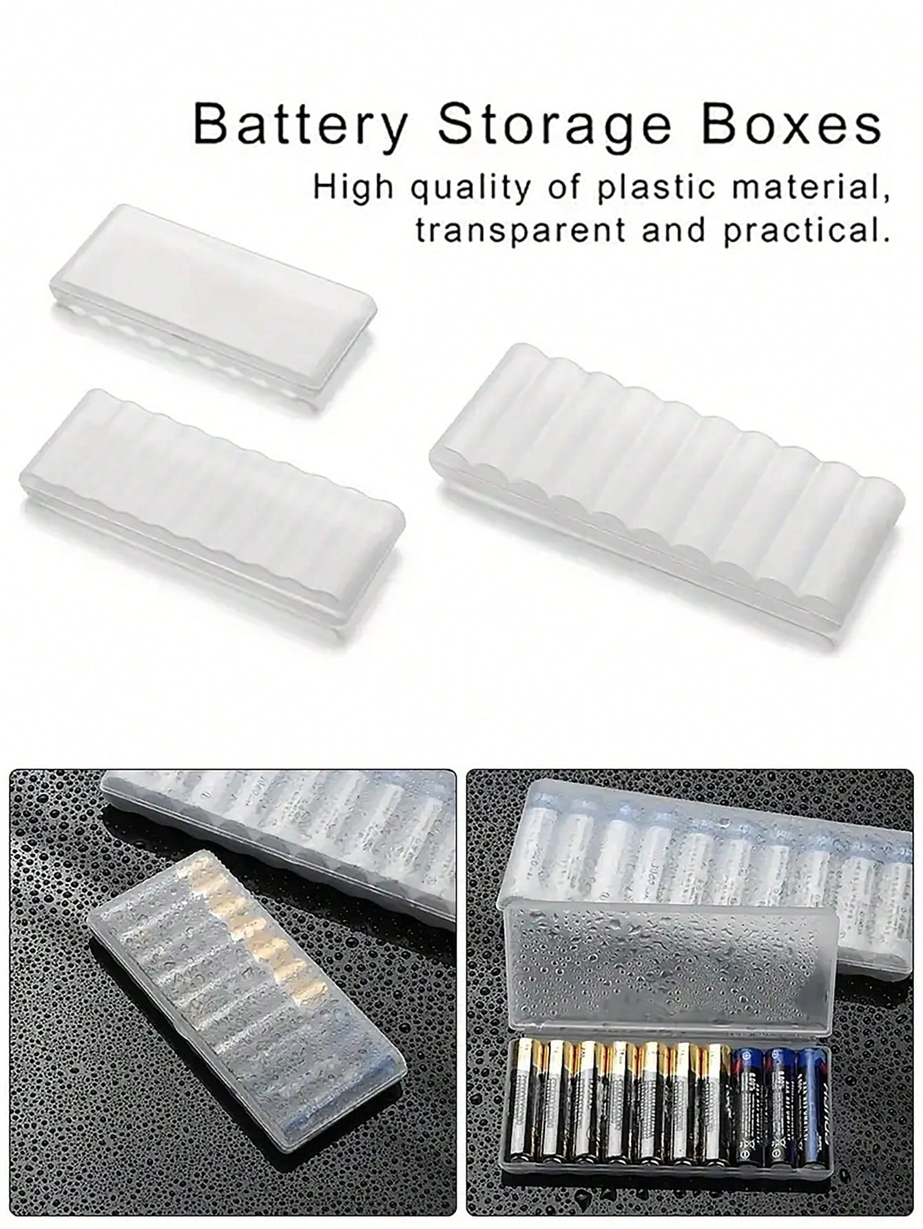 4/5/10 Slots Transparent Plastic Battery Storage Box For AAA/AA/18650 Hard Battery Container Holder Case Organizer Box Accessories