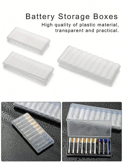 4/5/10 Slots Transparent Plastic Battery Storage Box For AAA/AA/18650 Hard Battery Container Holder Case Organizer Box Accessories