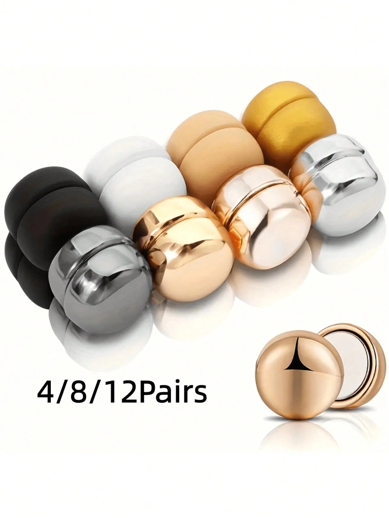 4/8/12Pairs Magnetic Headscarf Pins, Multi-Purpose Magnetic Scarf Pins For Women, Colorful Round Magnets, Durable Headscarf Accessories, Suitable For Daily Wear