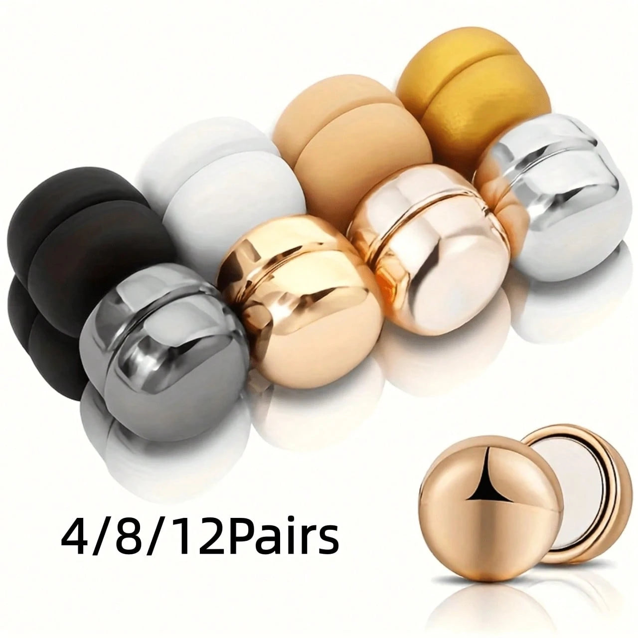 4/8/12Pairs Magnetic Headscarf Pins, Multi-Purpose Magnetic Scarf Pins For Women, Colorful Round Magnets, Durable Headscarf Accessories, Suitable For Daily Wear