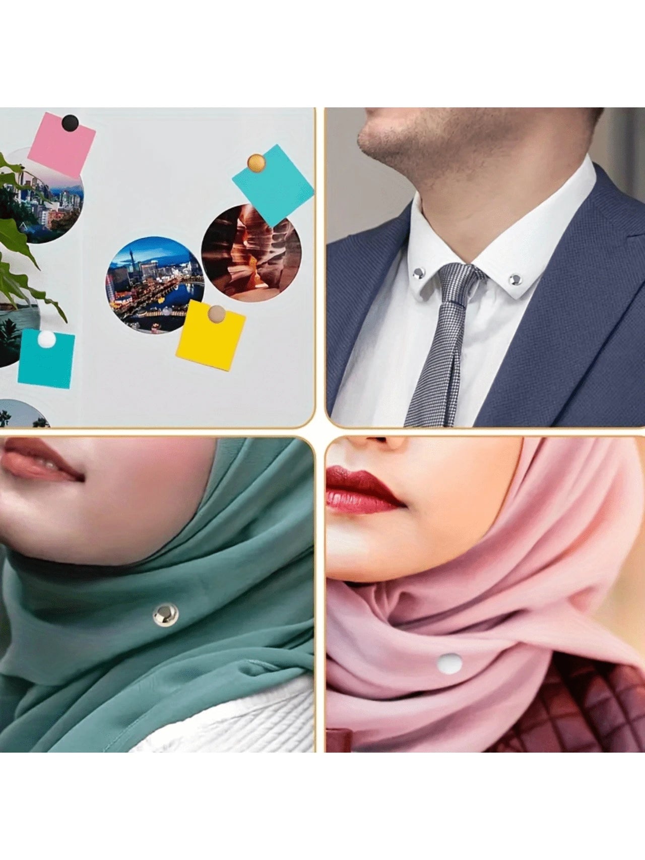 4/8/12Pairs Magnetic Headscarf Pins, Multi-Purpose Magnetic Scarf Pins For Women, Colorful Round Magnets, Durable Headscarf Accessories, Suitable For Daily Wear