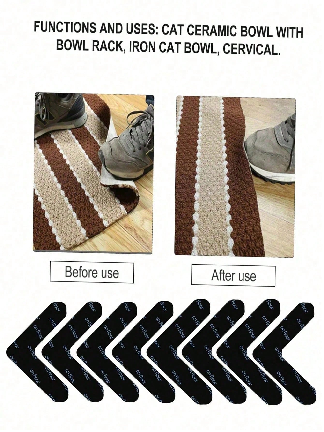 4/8/16pcs Reusable Carpet Grippers, Carpet Double-Sided Adhesive Tape Stickers, PU Washable Anti-Slip Mats, Customizable For Preventing Carpet Movement And Rolling Edges, Suitable For Hardwood Floors