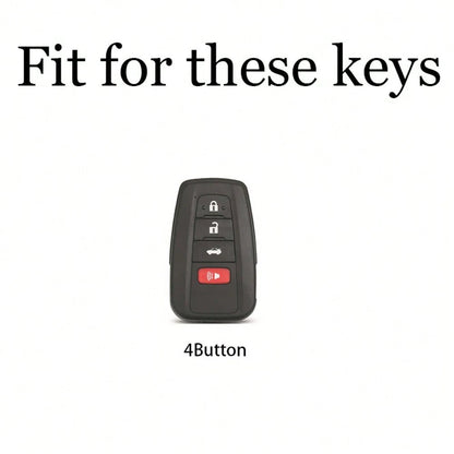 4 Buttons Grey Style TPU Car Key Case Cover Fob For Camry RAV4 Highlander Avalon C-HR Prius Corolla GT86
