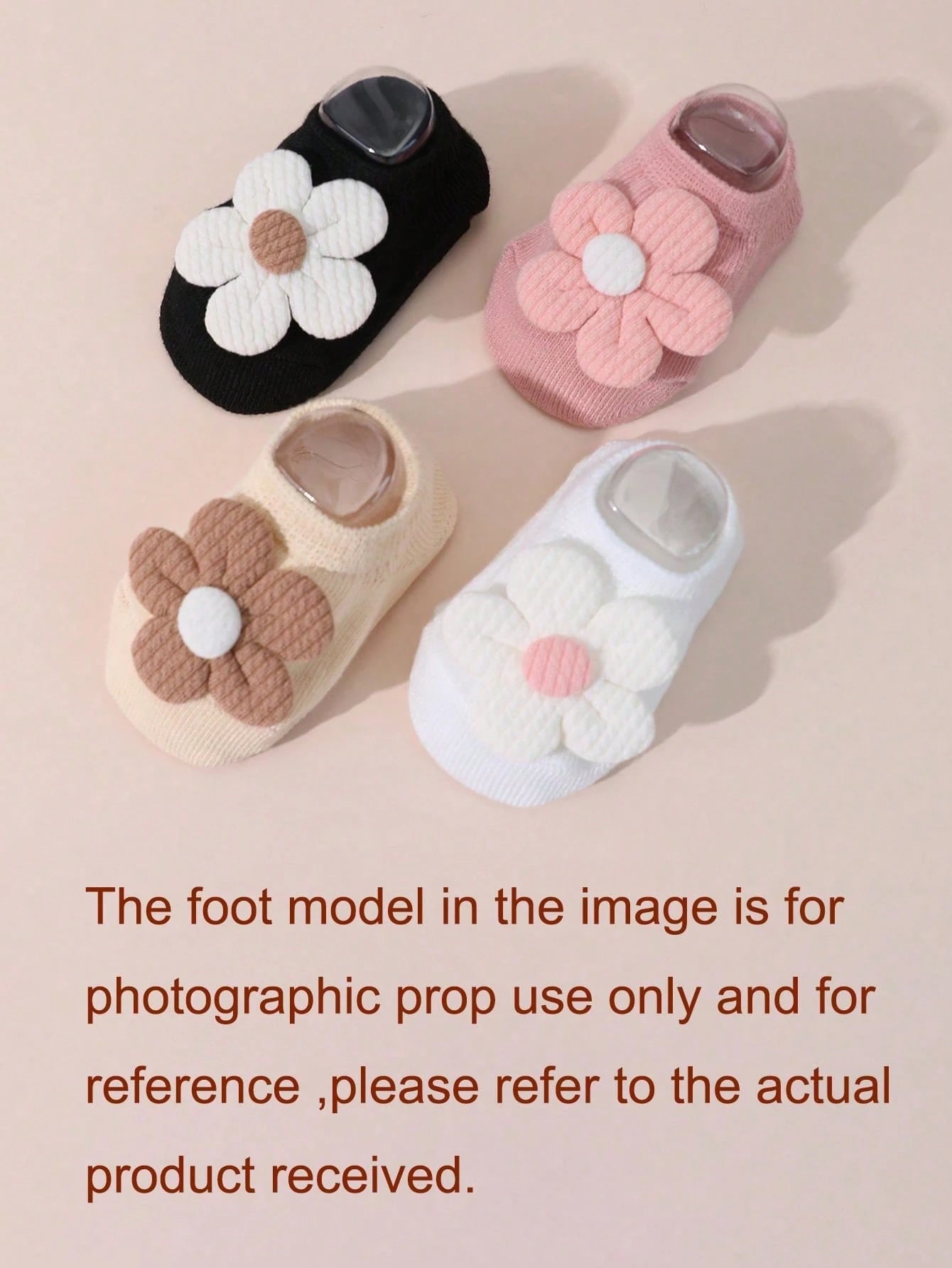 4 Pairs Baby Girls Floral Anti-Slip Floor Socks, Cute Short Ankle Socks For Infants, Suitable For All Seasons