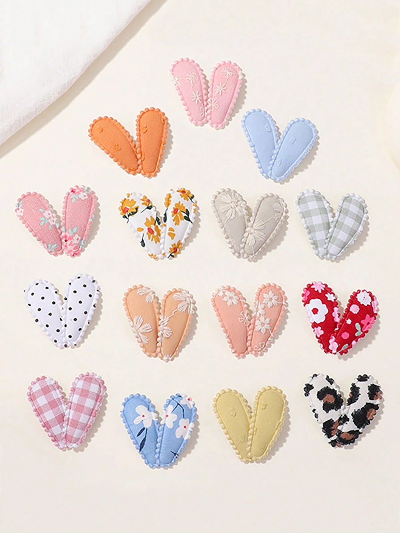 40/60pcs Random Cute Children Mini Water Drop BB Clips, Fabric Printed & Embroidered Hair Clips, Surprise Baby Girl Hair Accessories