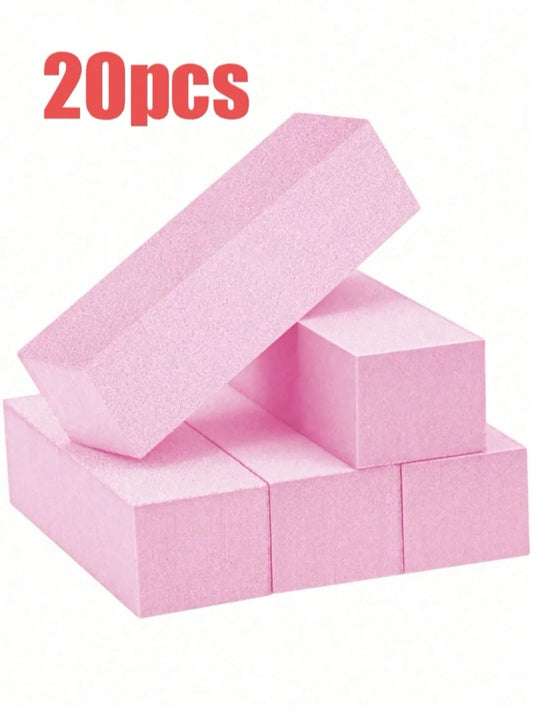 400/300/200/100/50pcs Nail Buffing Blocks- Medium/Fine Grit 100/180 Professional 3-In-1 Use: Shaping, Refining And Polishing Acrylic Nails, Gel Polish And Natural Nails Dual Grit: Medium (100 Grit) B