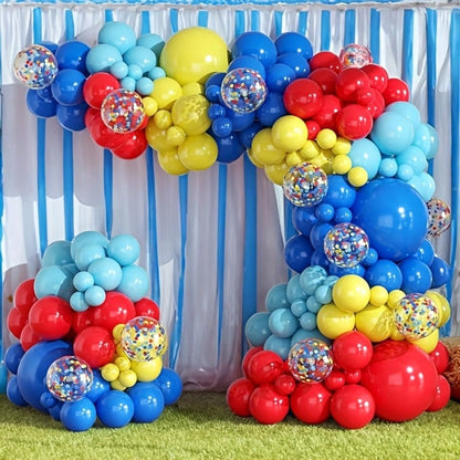 40pcs Colorful Circus Theme Balloons, Red Blue Yellow Multicolor Foil Sequin Balloons, Suitable For Circus Theme Birthday Party, Baby Shower, Celebration, Classroom, Bachelor Party, Holiday Party, Car