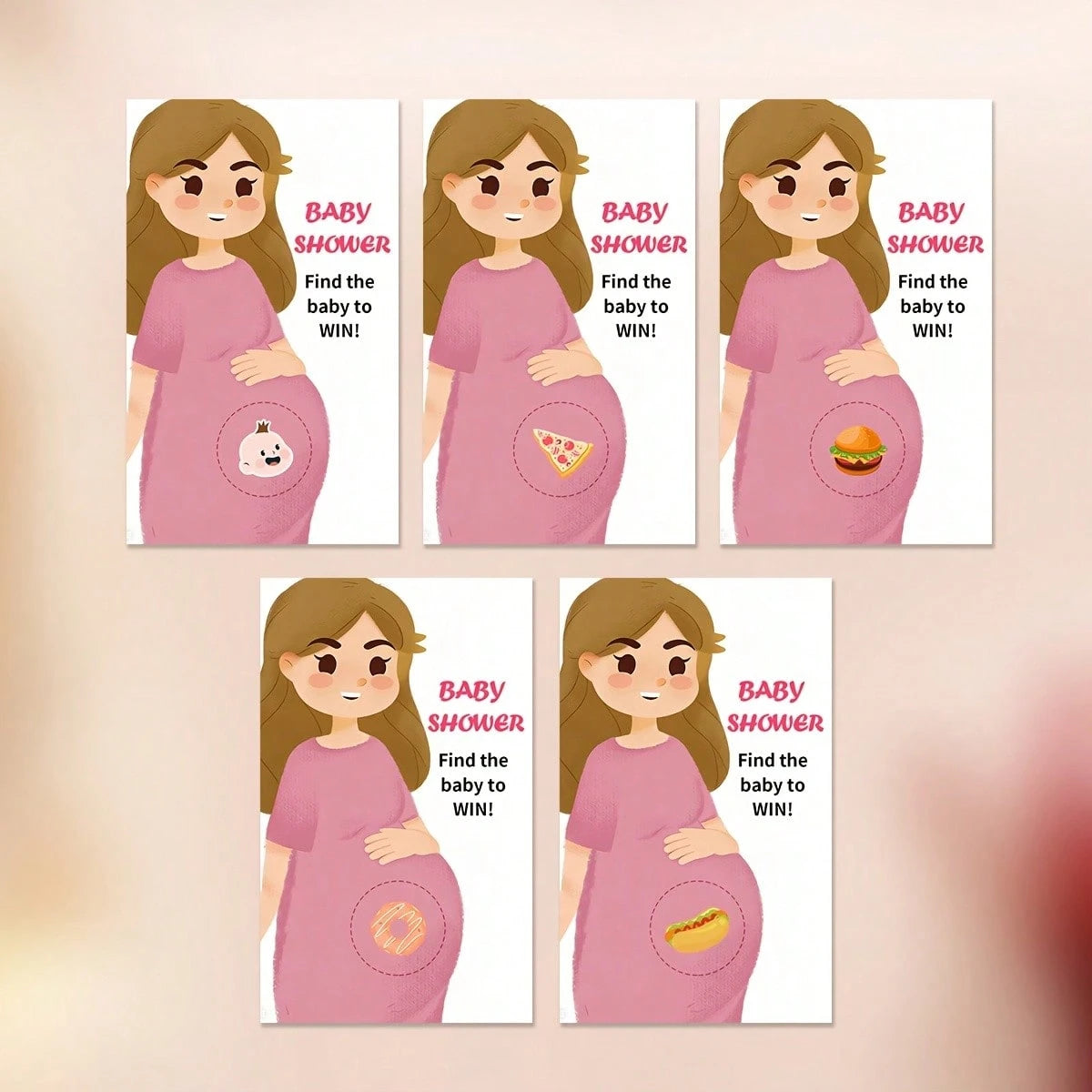 40pcs Cute Scratch Game Cards Set, Suitable For Baby Shower Party. Includes 5pcs Winner Design And 35pcs Loser Design, Great For Baby Shower, Gender Reveal Party, Mom's Group, New Parents Gathering, P