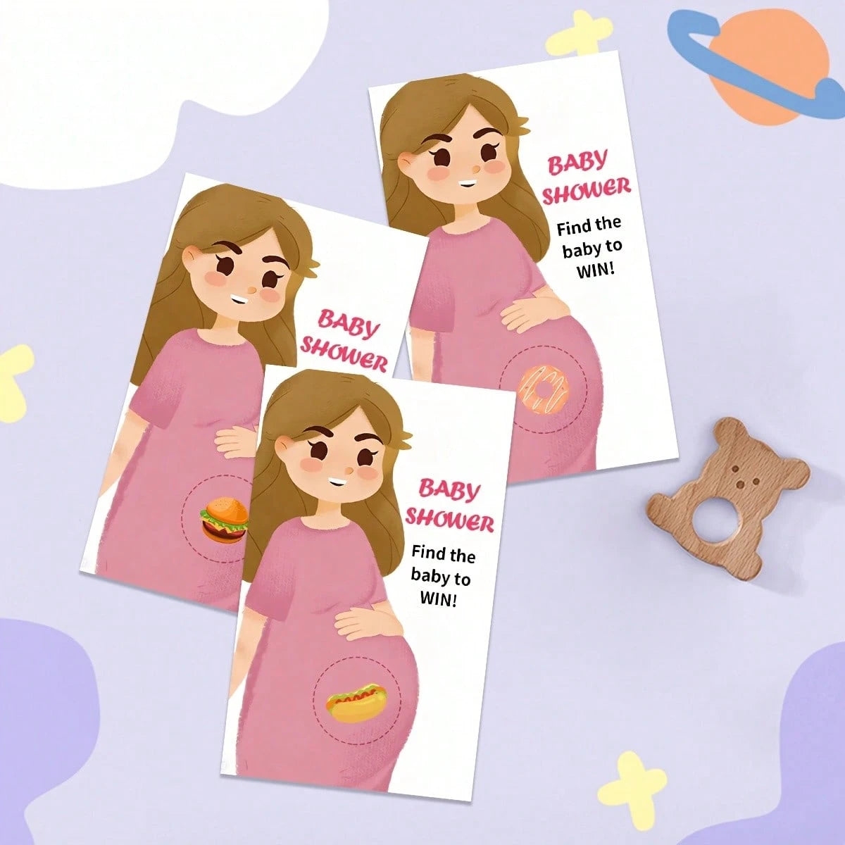 40pcs Cute Scratch Game Cards Set, Suitable For Baby Shower Party. Includes 5pcs Winner Design And 35pcs Loser Design, Great For Baby Shower, Gender Reveal Party, Mom's Group, New Parents Gathering, P