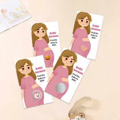 40pcs Cute Scratch Game Cards Set, Suitable For Baby Shower Party. Includes 5pcs Winner Design And 35pcs Loser Design, Great For Baby Shower, Gender Reveal Party, Mom's Group, New Parents Gathering, P