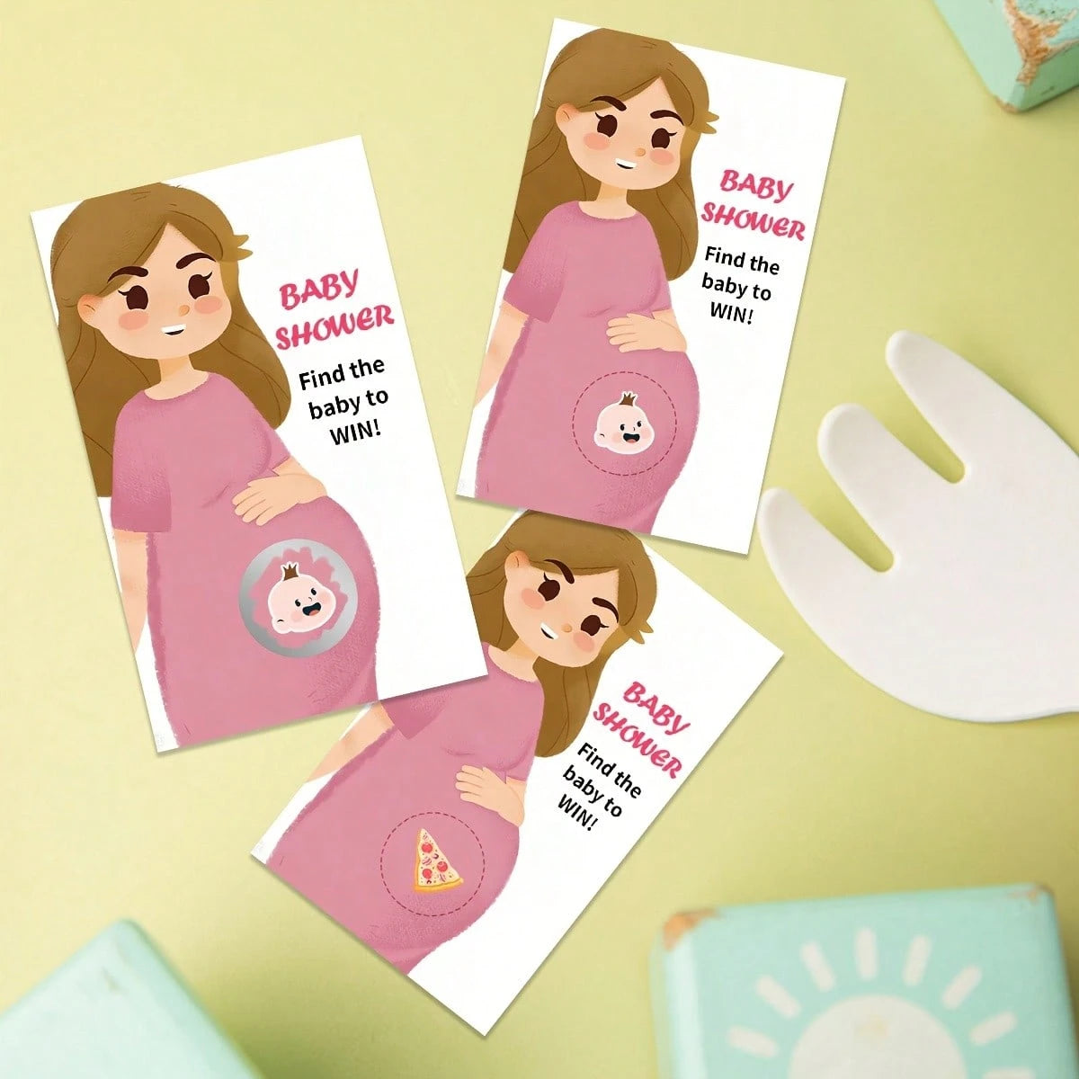 40pcs Cute Scratch Game Cards Set, Suitable For Baby Shower Party. Includes 5pcs Winner Design And 35pcs Loser Design, Great For Baby Shower, Gender Reveal Party, Mom's Group, New Parents Gathering, P