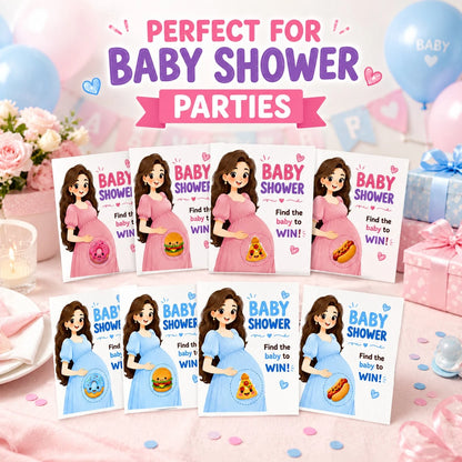 40pcs Cute Scratch Game Cards Set, Suitable For Baby Shower Party. Includes 5pcs Winner Design And 35pcs Loser Design, Great For Baby Shower, Gender Reveal Party, Mom's Group, New Parents Gathering, P
