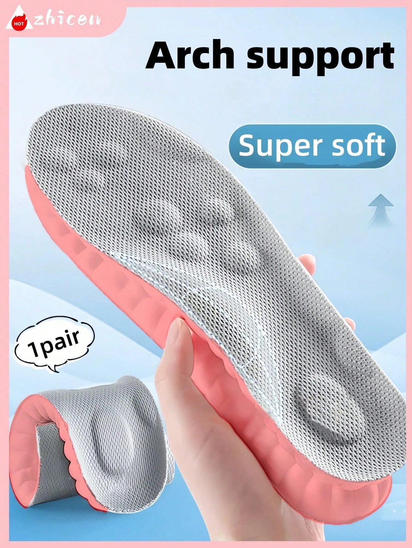 4D Latex Sport Insoles Soft High Elasticity Shoe Pads Breathable Running Basket Shoe Sole Arch Support Inserts Unisex 1pair