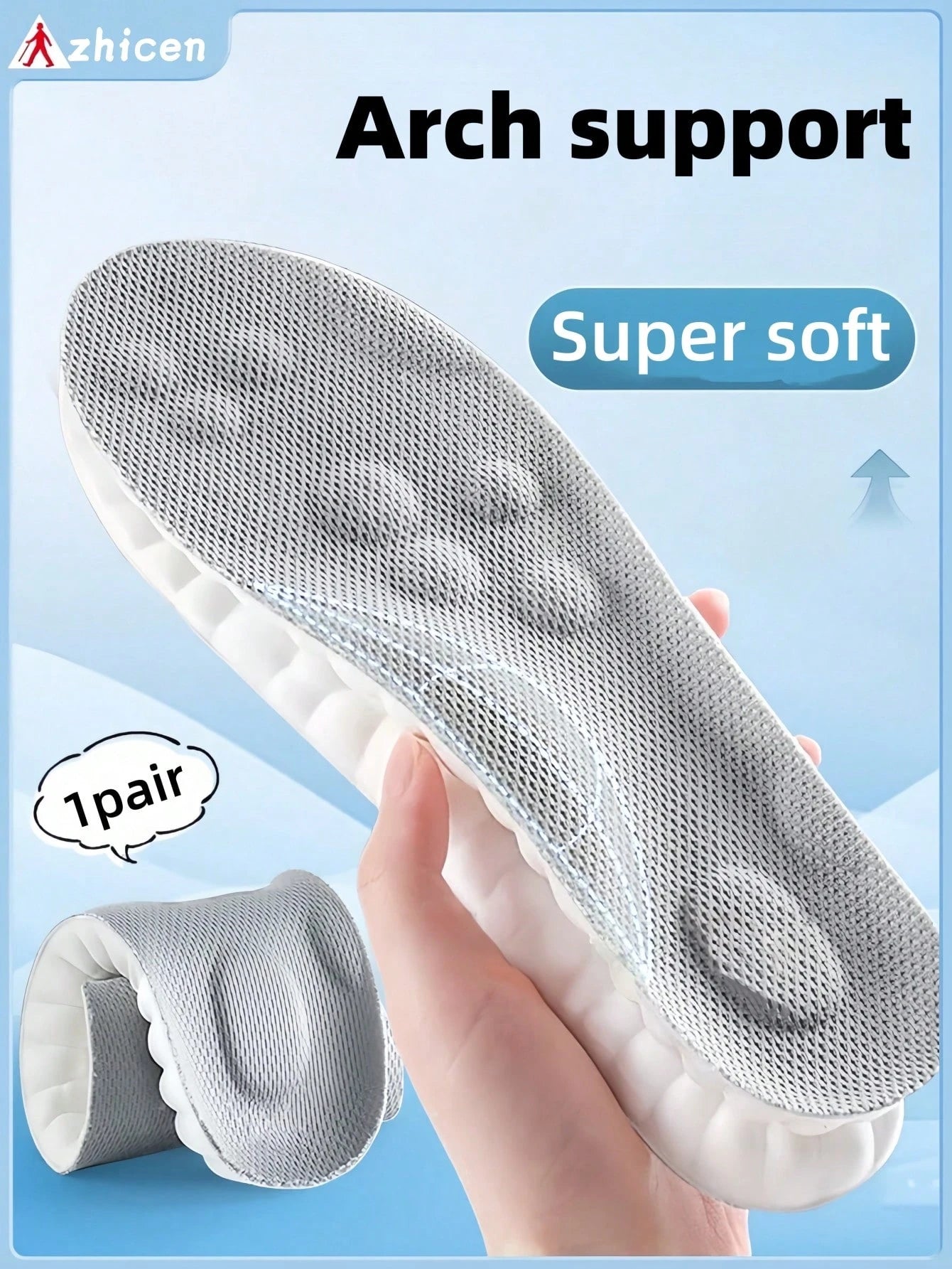 4D Latex Sport Insoles Soft High Elasticity Shoe Pads Breathable Running Basket Shoe Sole Arch Support Inserts Unisex 1pair