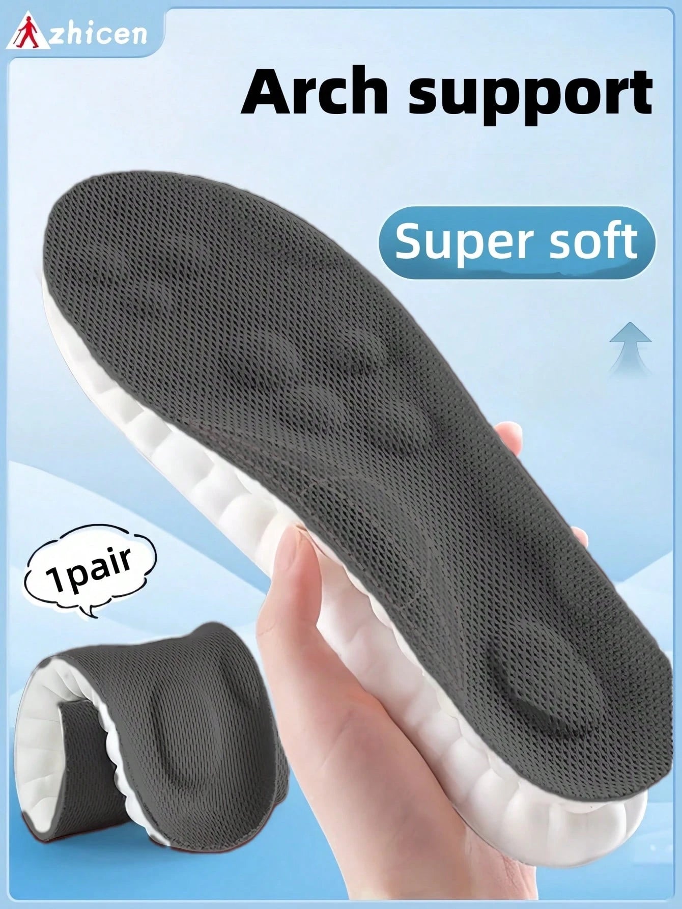 4D Latex Sport Insoles Soft High Elasticity Shoe Pads Breathable Running Basket Shoe Sole Arch Support Inserts Unisex 1pair