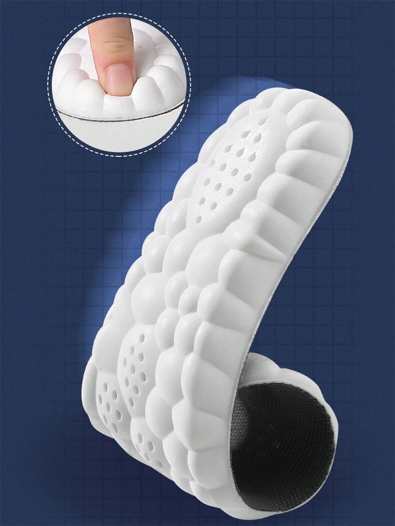 4D Latex Sport Insoles Soft High Elasticity Shoe Pads Breathable Running Basket Shoe Sole Arch Support Inserts Unisex 1pair