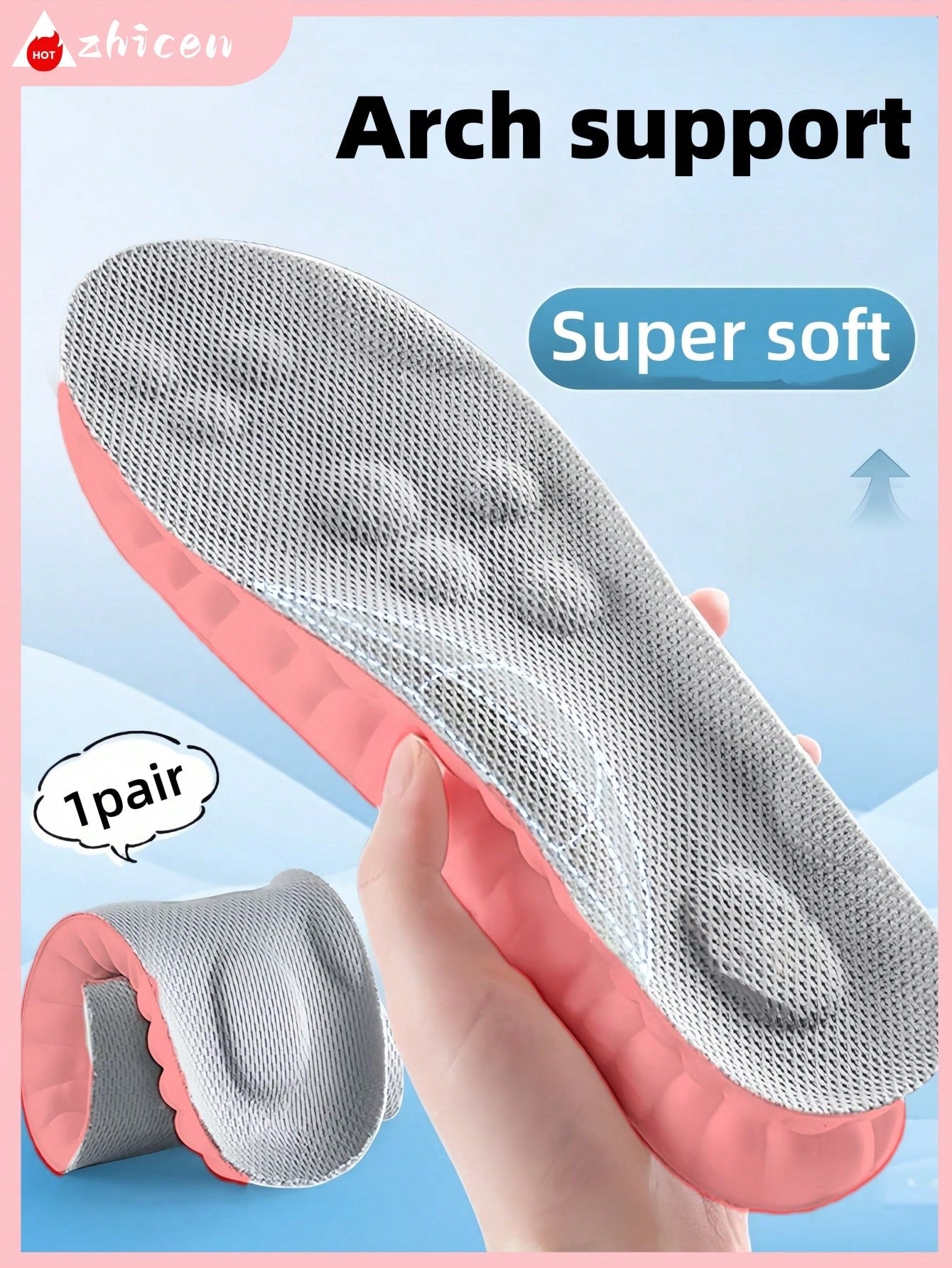 4D Latex Sport Insoles Soft High Elasticity Shoe Pads Breathable Running Basket Shoe Sole Arch Support Inserts Unisex 1pair