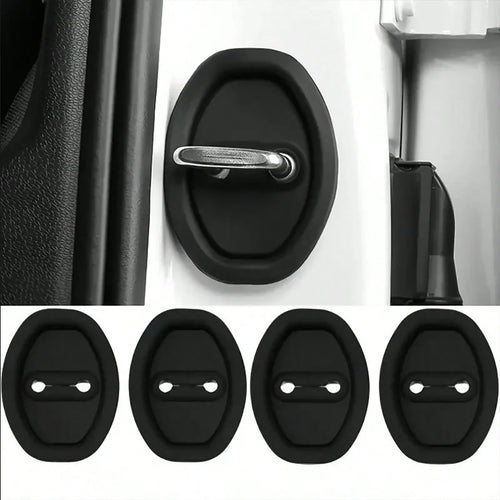 4pcs/2pcs Car Door Lock Silicone Cover, Quiet Car Mat, Stable Exterior Accessories, Car Noise Reduction Protective Silicone Cover- Auto Parts