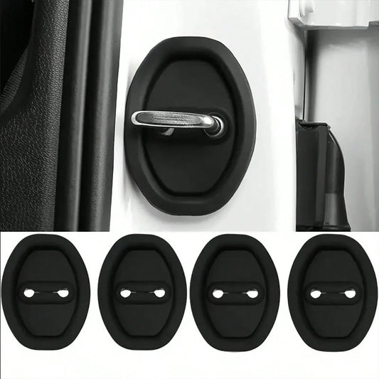 4pcs/2pcs Car Door Lock Silicone Cover, Quiet Car Mat, Stable Exterior Accessories, Car Noise Reduction Protective Silicone Cover- Auto Parts