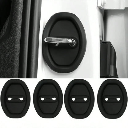 4pcs/2pcs Car Door Lock Silicone Cover, Quiet Car Mat, Stable Exterior Accessories, Car Noise Reduction Protective Silicone Cover- Auto Parts