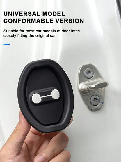 4pcs/2pcs Car Door Lock Silicone Cover, Quiet Car Mat, Stable Exterior Accessories, Car Noise Reduction Protective Silicone Cover- Auto Parts