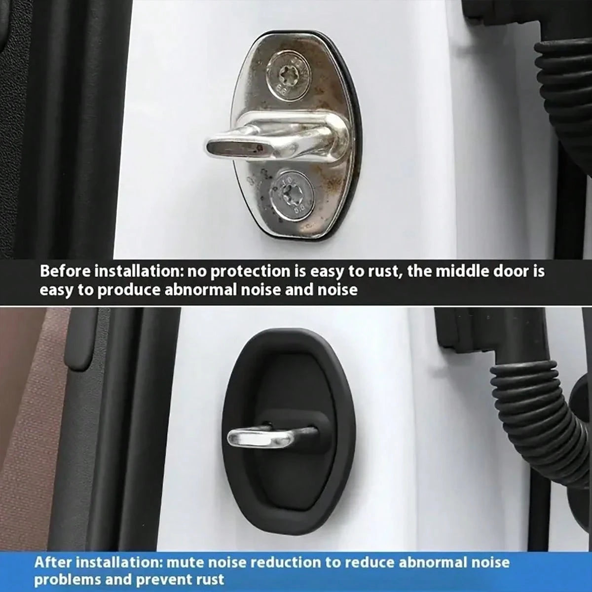 4pcs/2pcs Car Door Lock Silicone Cover, Quiet Car Mat, Stable Exterior Accessories, Car Noise Reduction Protective Silicone Cover- Auto Parts