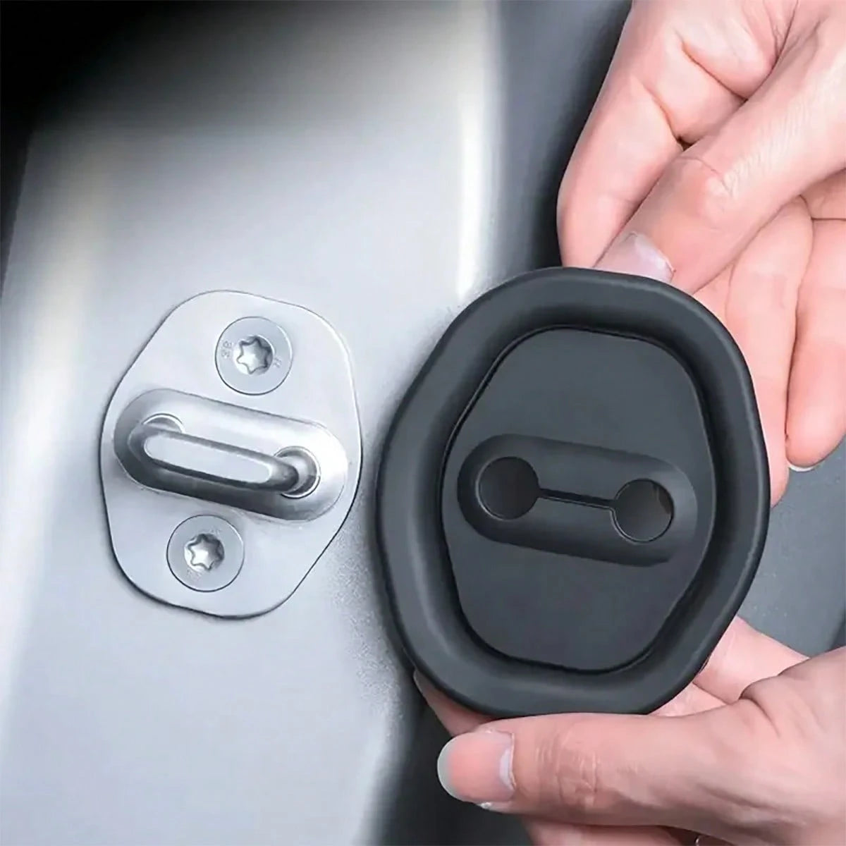 4pcs/2pcs Car Door Lock Silicone Cover, Quiet Car Mat, Stable Exterior Accessories, Car Noise Reduction Protective Silicone Cover- Auto Parts